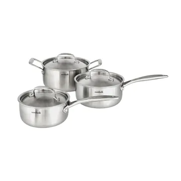 Nordwik Kochtopfset 3-lagig 3 Teile - 1,5 l, 2 l, 3 l - Nordwik