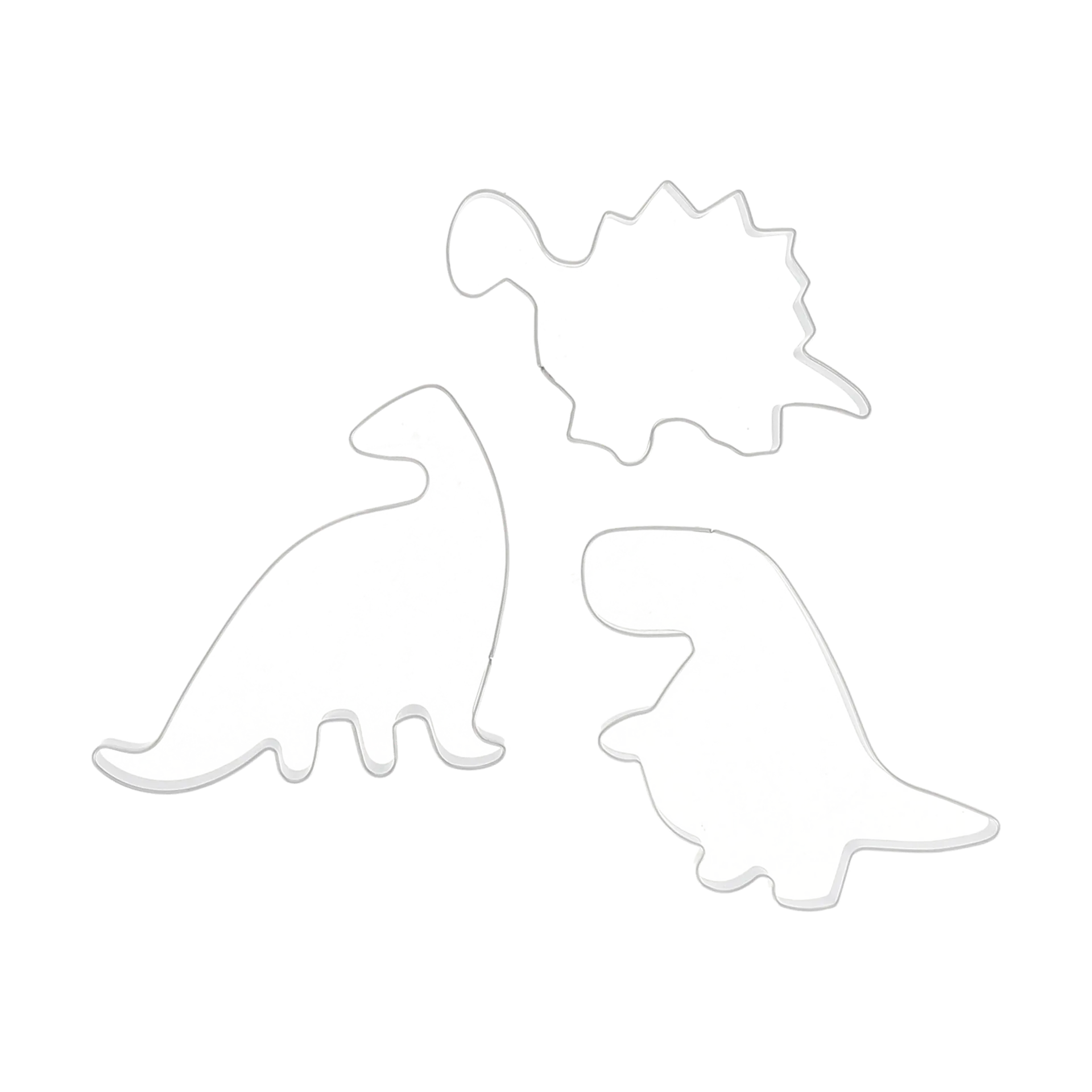 Nordwik Lebkuchenform Dinosaurier 3 Teile, Edelstahl Nordwik