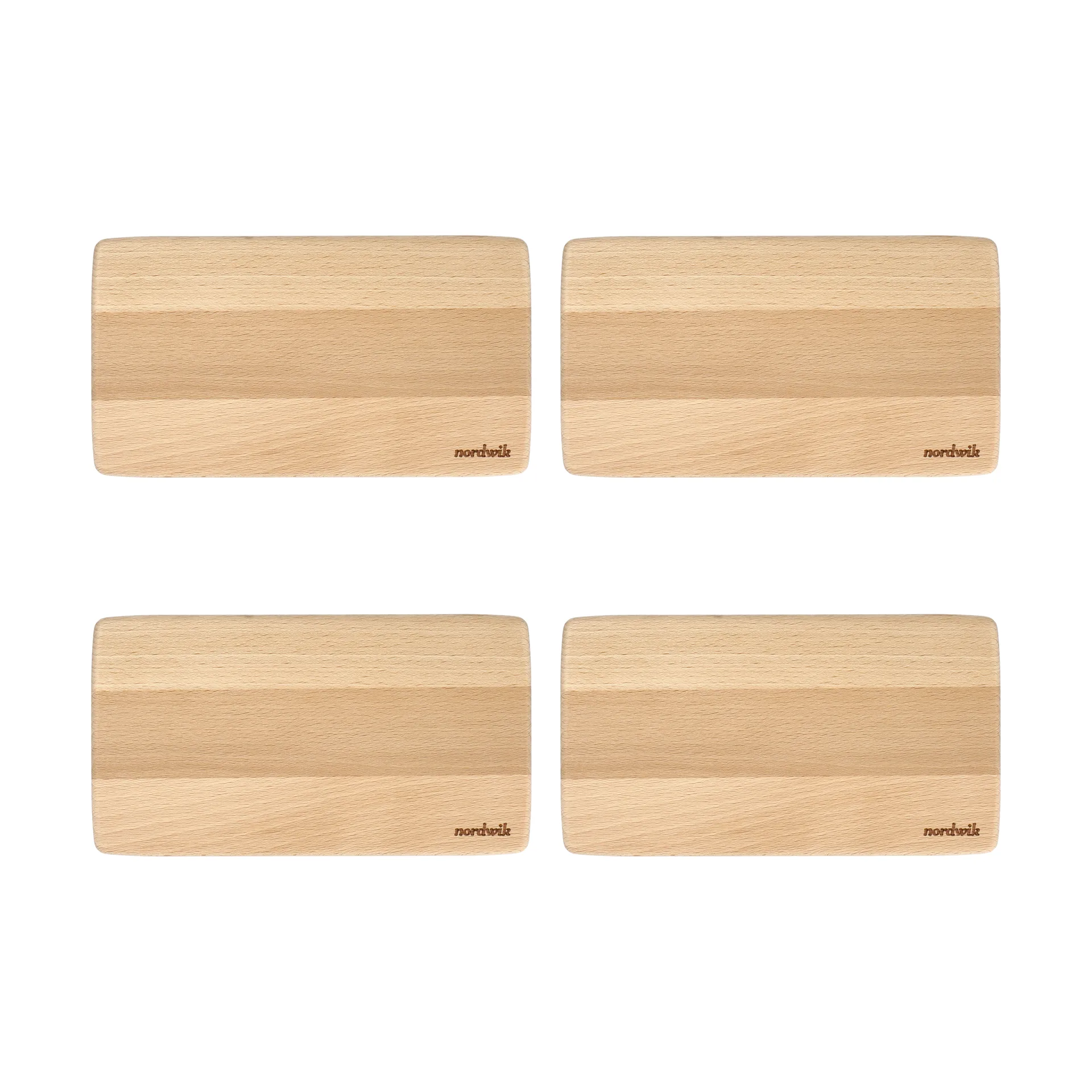 Nordwik Sandwichplatte Buche 4er-Pack, 20x11x0,8cm Nordwik