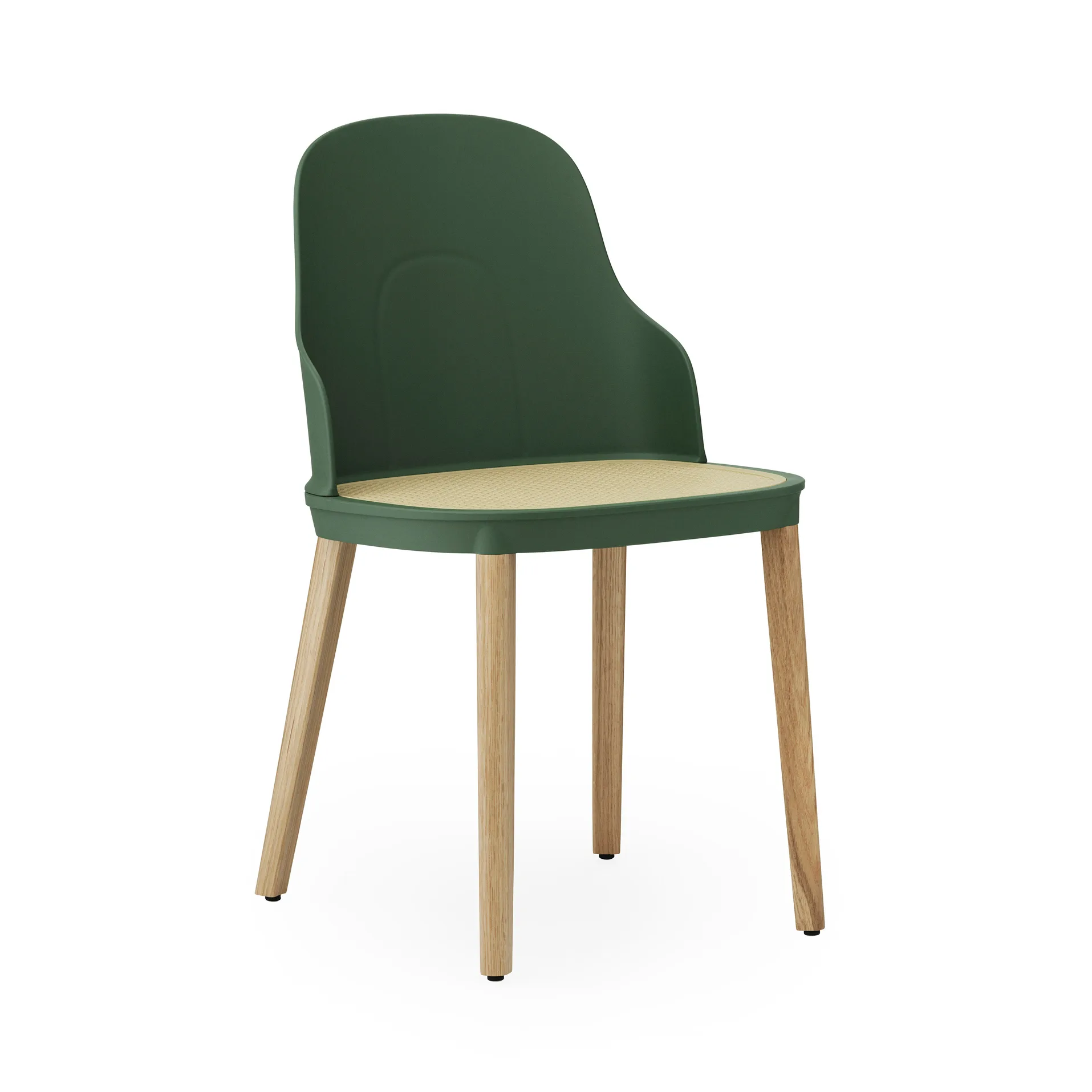 Allez molded wicker Stuhl, Park green-Eiche Normann Copenhagen