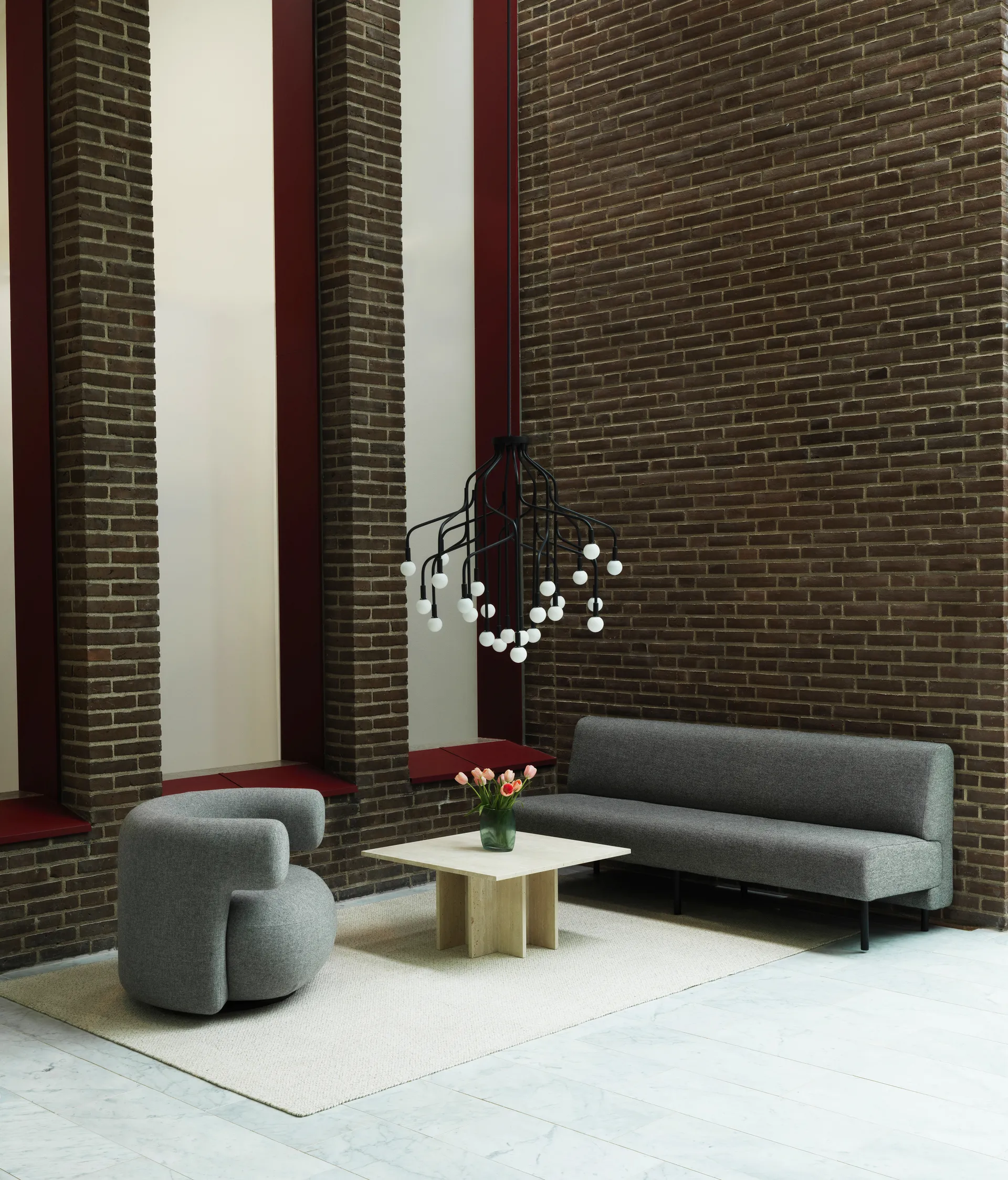 Edge Couchtisch groß, Travertine Normann Copenhagen
