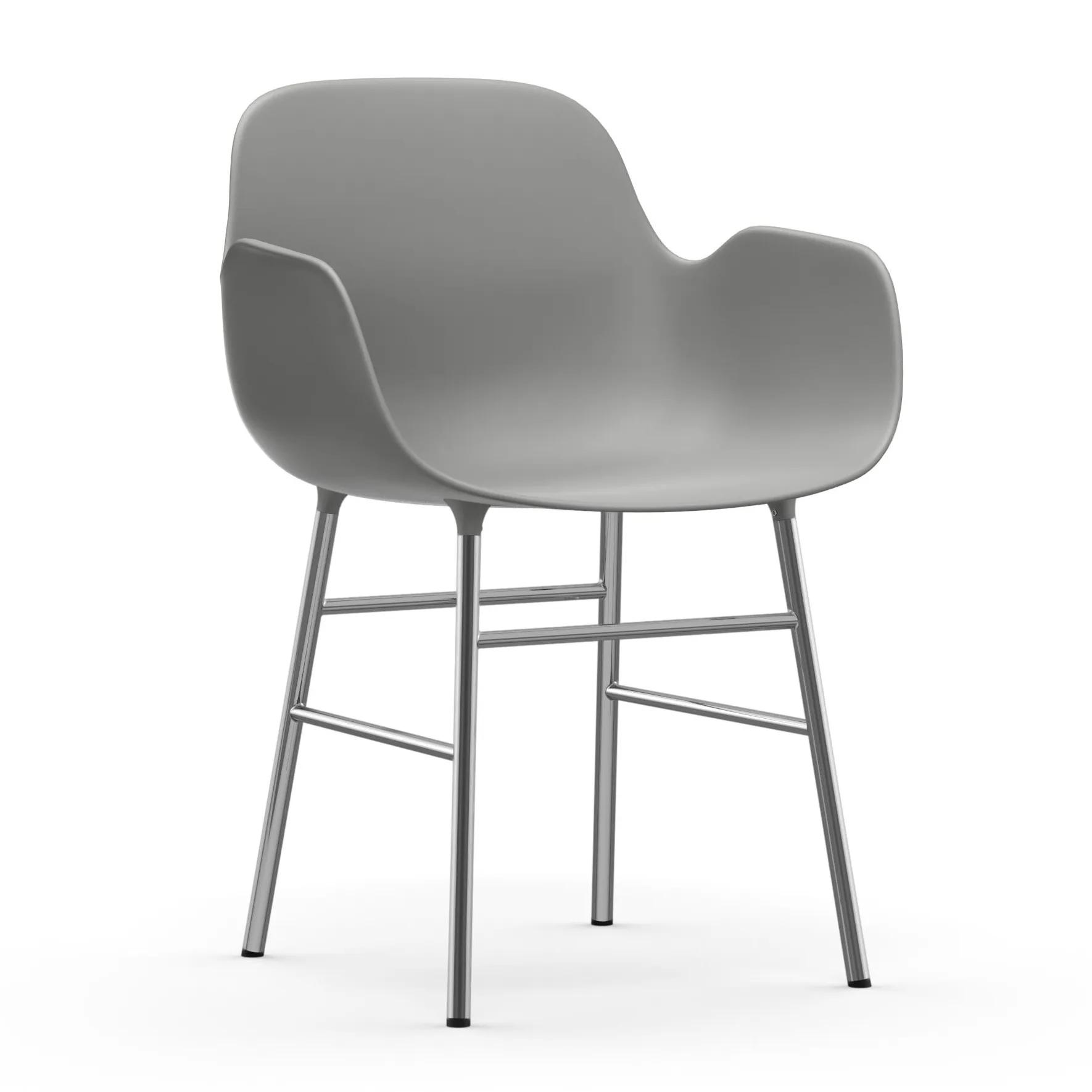 Form Armlehnstuhl verchromte Beine, Grau Normann Copenhagen