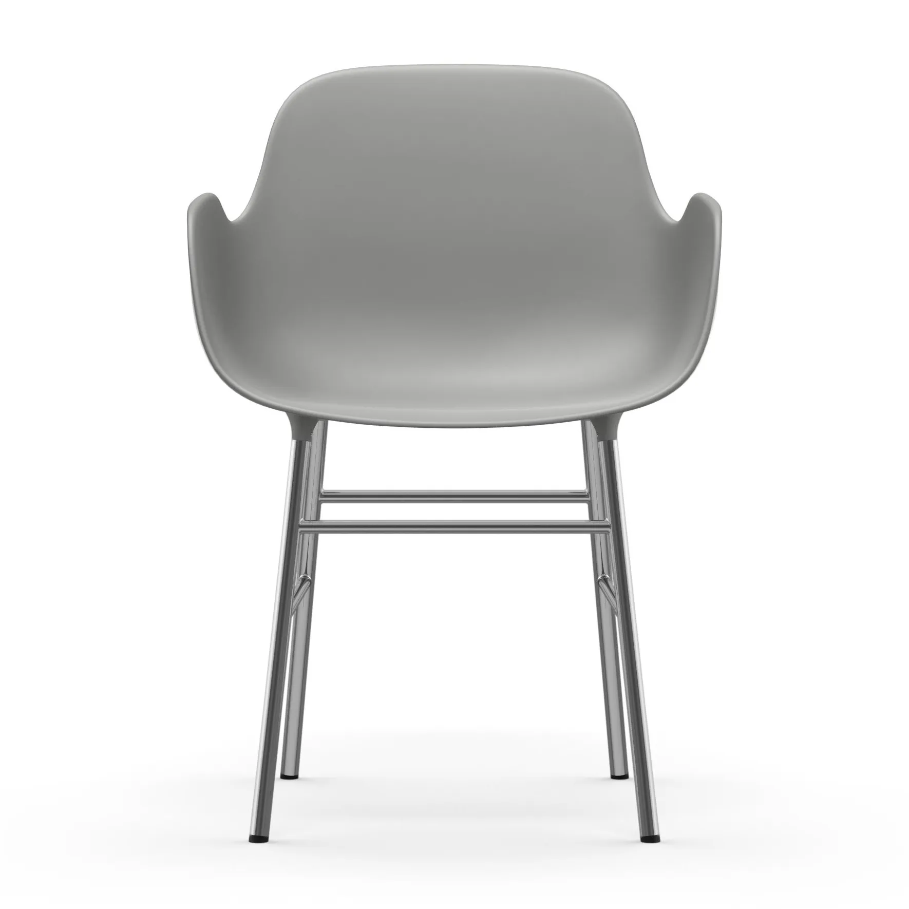 Form Armlehnstuhl verchromte Beine, Grau Normann Copenhagen