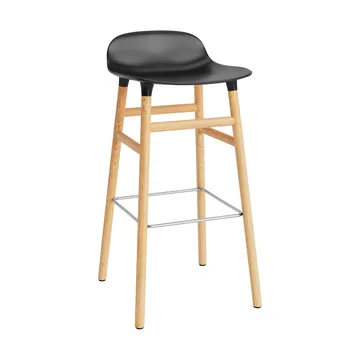 Form Barstuhl Eichen-Beine 75cm - Schwarz - Normann Copenhagen