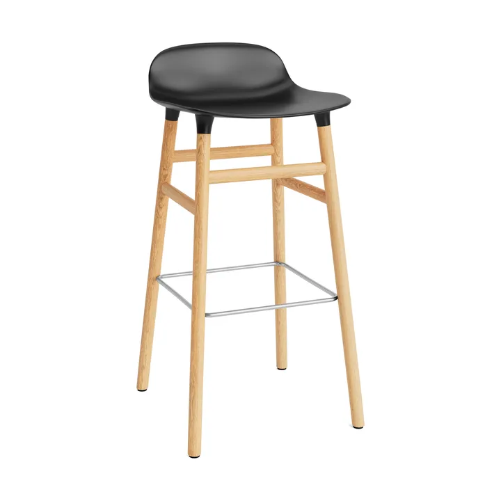 Form Barstuhl Eichen-Beine 75cm - Schwarz - Normann Copenhagen