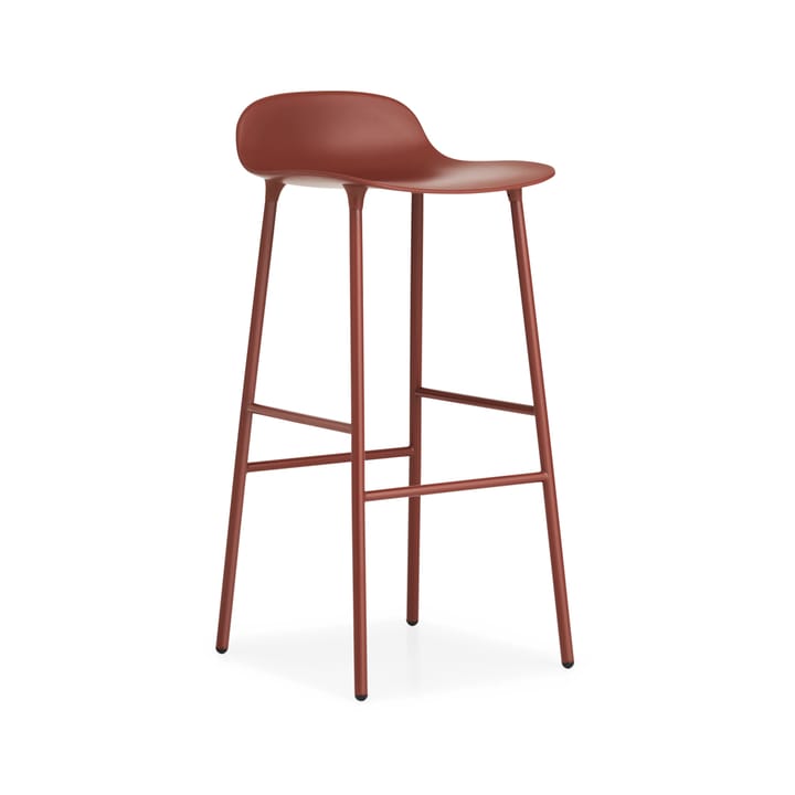 Form Barstuhl hoch - Red, Rot lackierte Stahlbeine - Normann Copenhagen