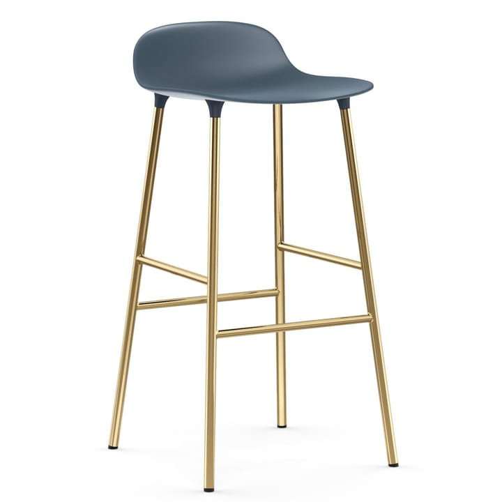 Form Barstuhl Messingbeine 75cm - Blau - Normann Copenhagen