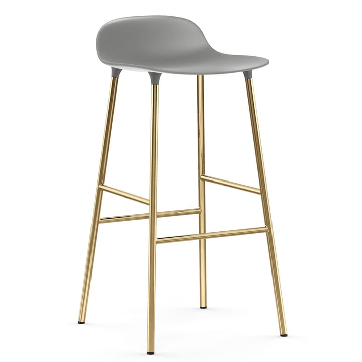 Form Barstuhl Messingbeine 75cm - Grau - Normann Copenhagen