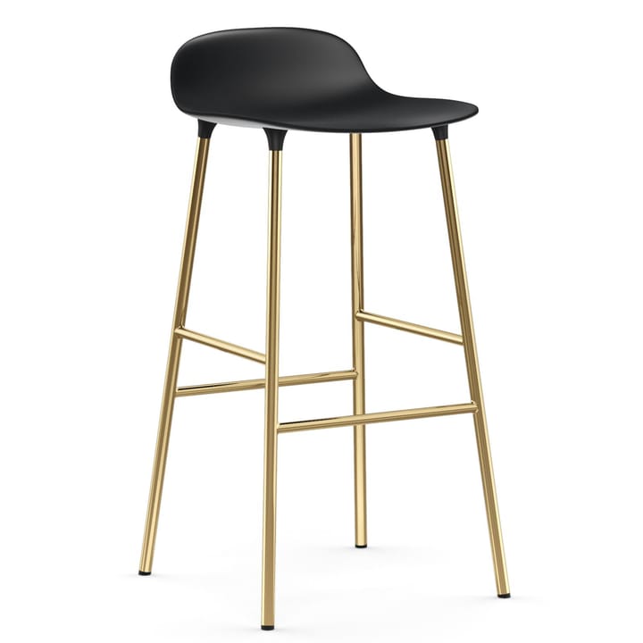 Form Barstuhl Messingbeine 75cm - Schwarz - Normann Copenhagen