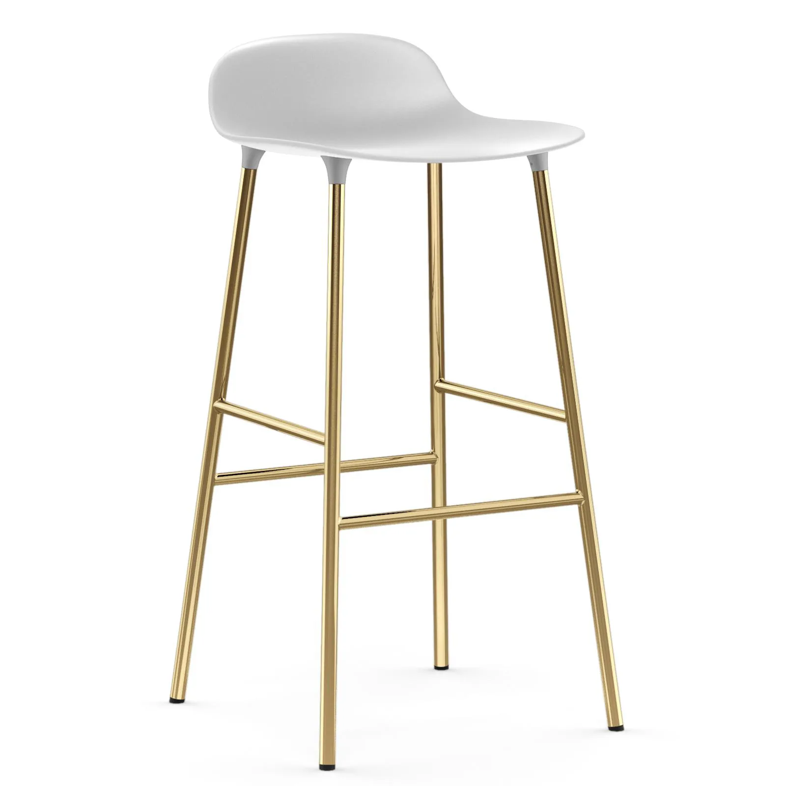 Form Barstuhl Messingbeine 75cm, Weiß Normann Copenhagen