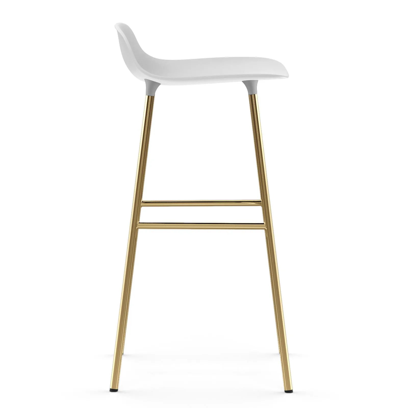 Form Barstuhl Messingbeine 75cm, Weiß Normann Copenhagen