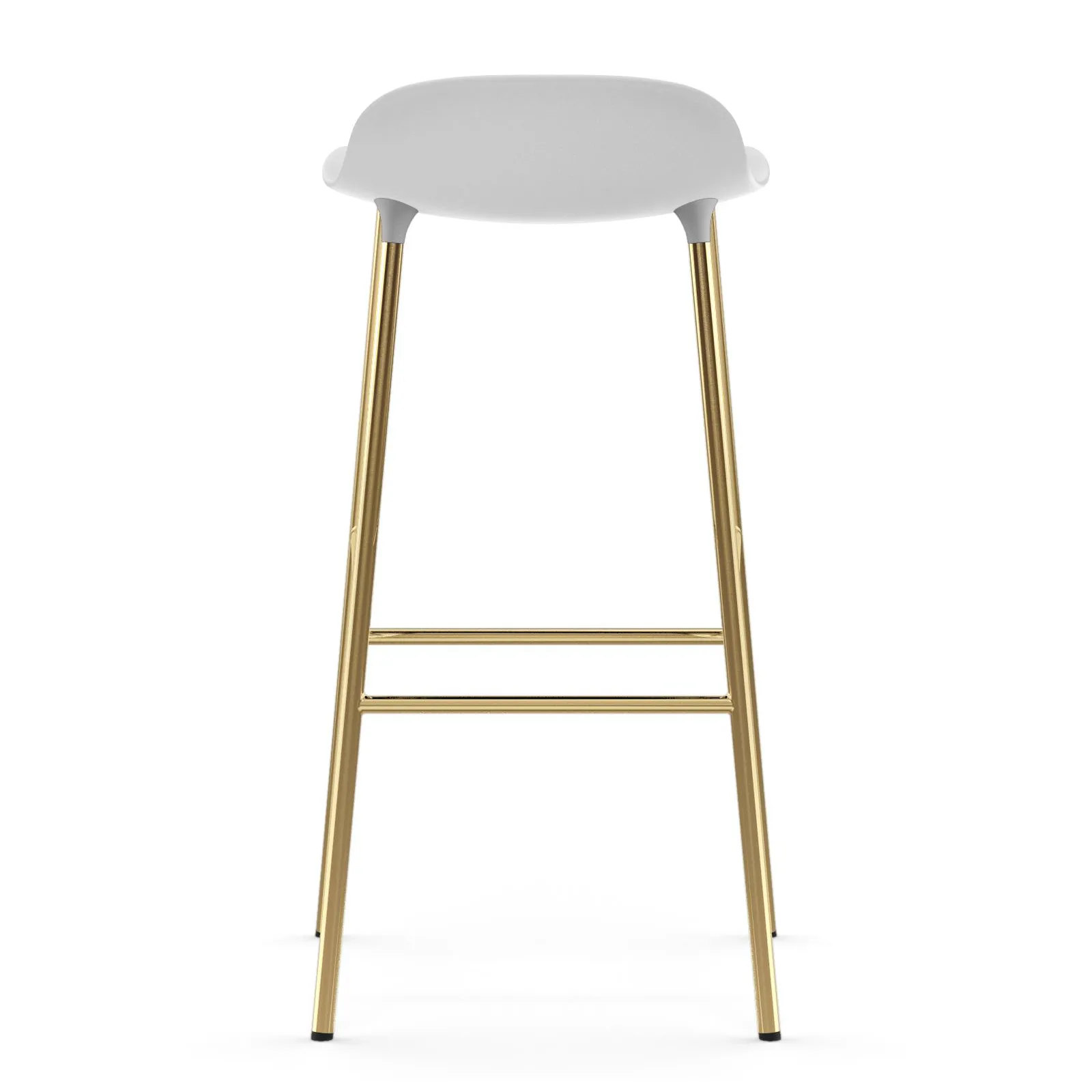 Form Barstuhl Messingbeine 75cm, Weiß Normann Copenhagen
