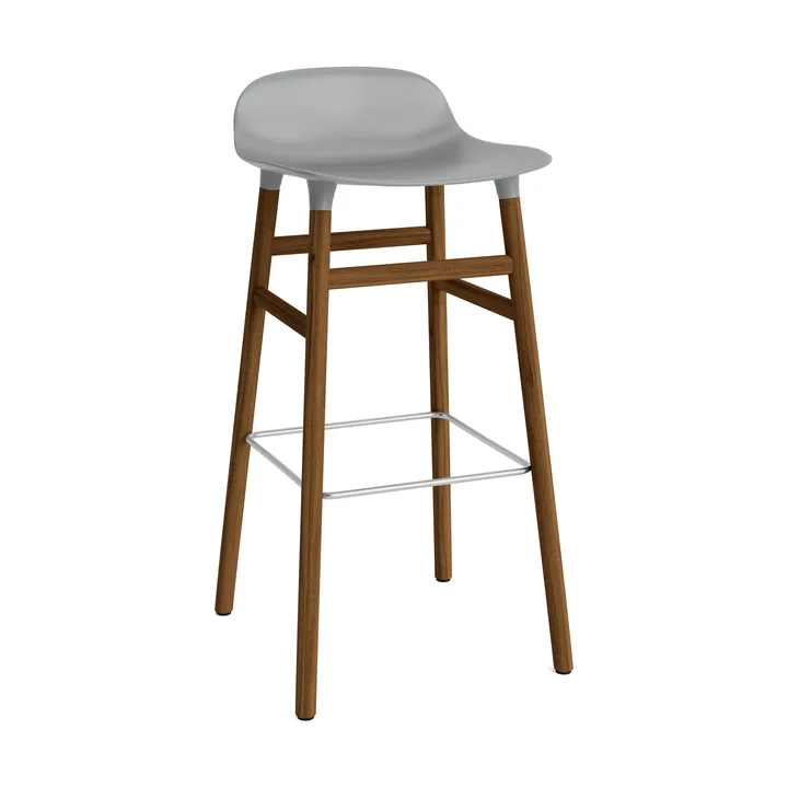 Form Barstuhl valnötsBeine 75cm - Grau - Normann Copenhagen