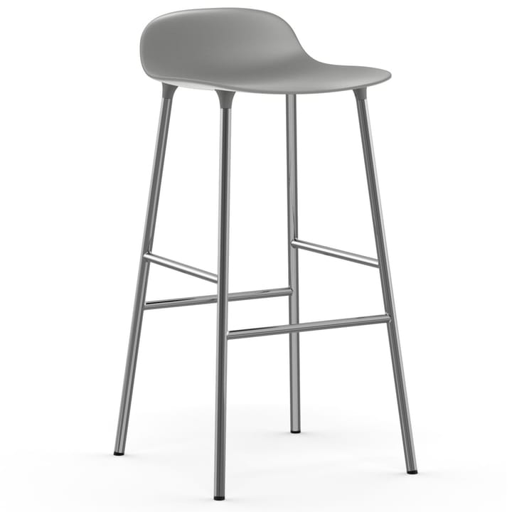 Form Barstuhl verchromte Beine 75cm - Grau - Normann Copenhagen