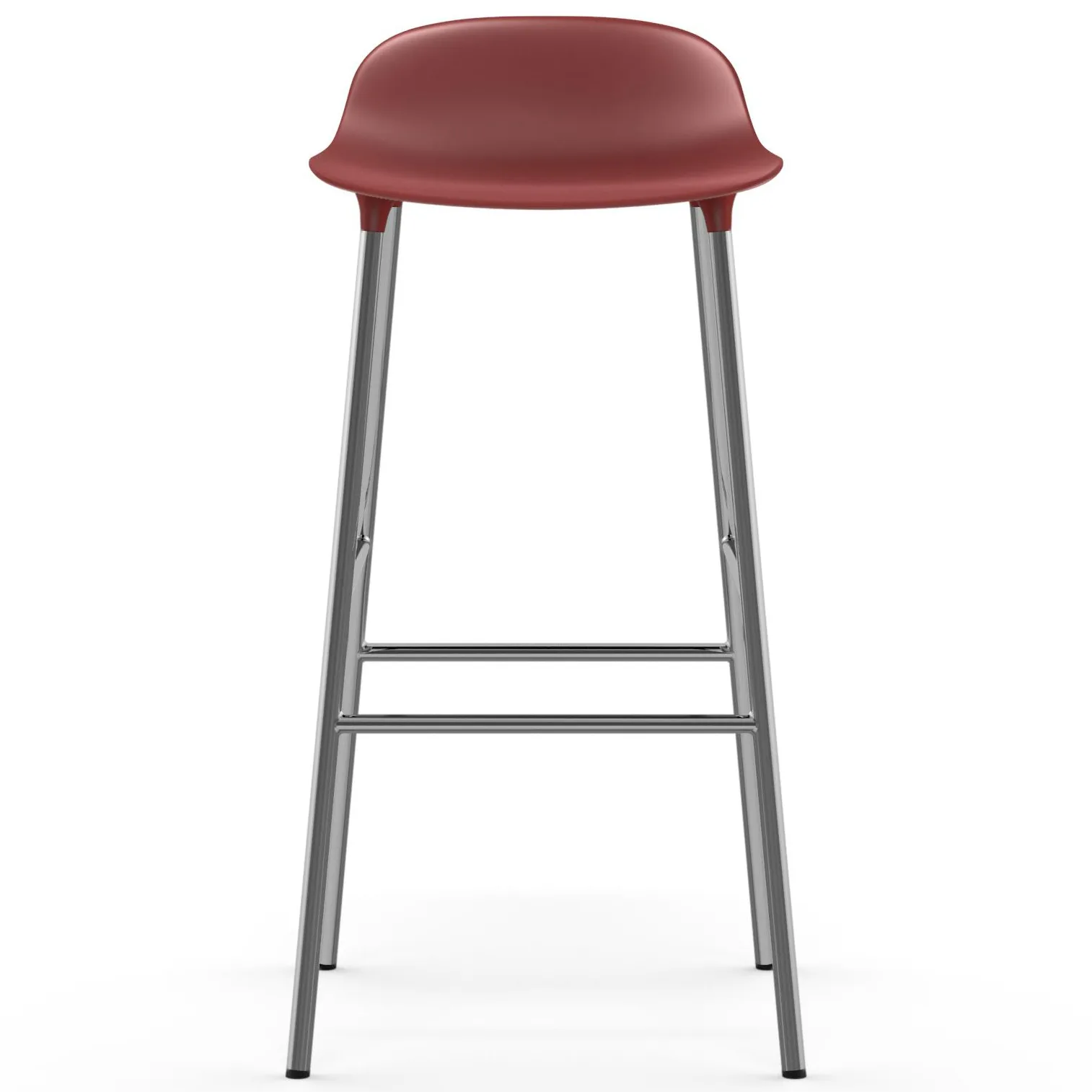 Form Barstuhl verchromte Beine 75cm, Rot Normann Copenhagen