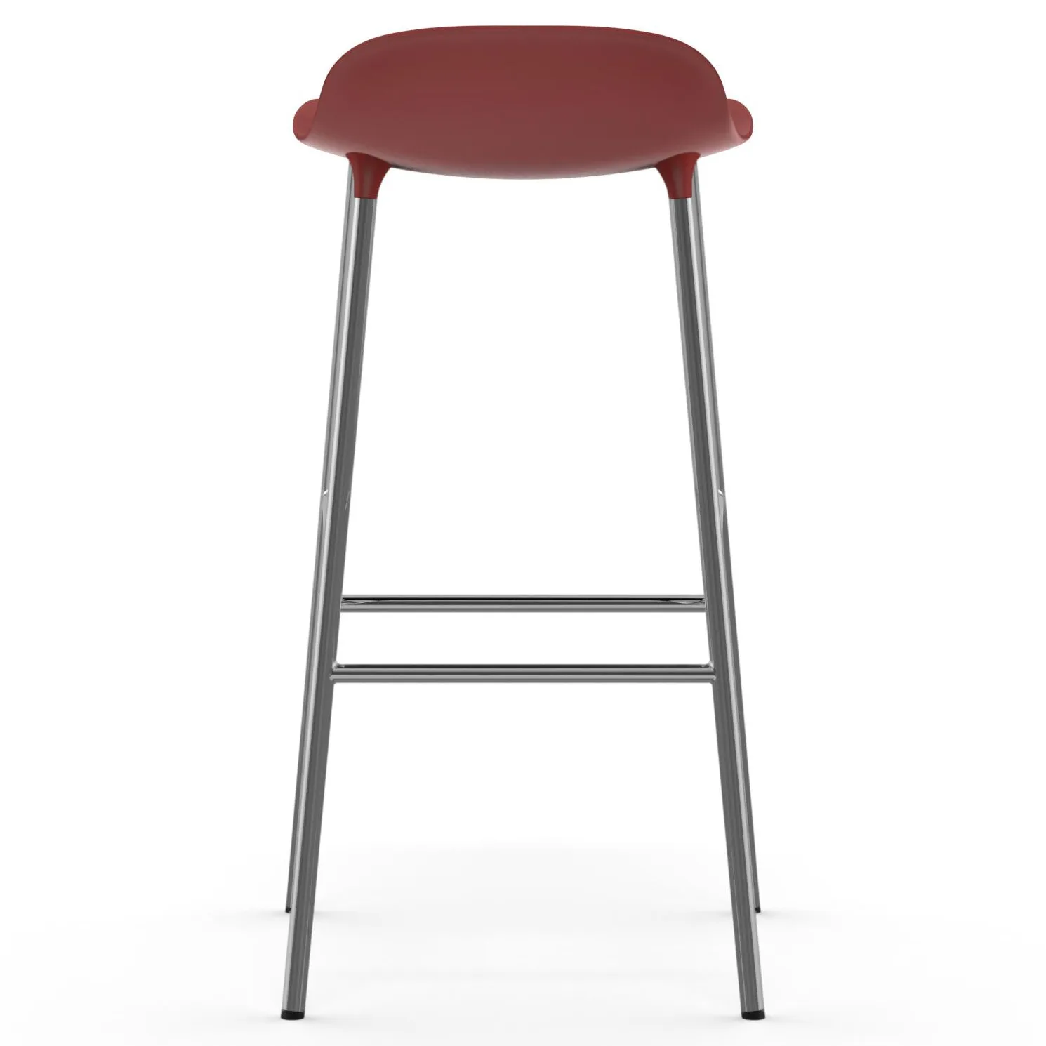 Form Barstuhl verchromte Beine 75cm, Rot Normann Copenhagen