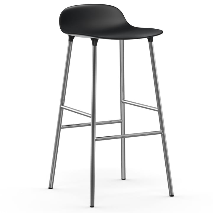 Form Barstuhl verchromte Beine 75cm - Schwarz - Normann Copenhagen