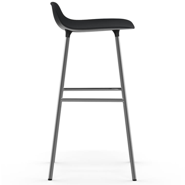 Form Barstuhl verchromte Beine 75cm - Schwarz - Normann Copenhagen