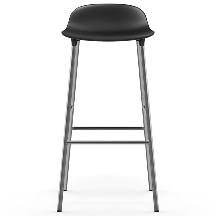 Form Barstuhl verchromte Beine 75cm - Schwarz - Normann Copenhagen