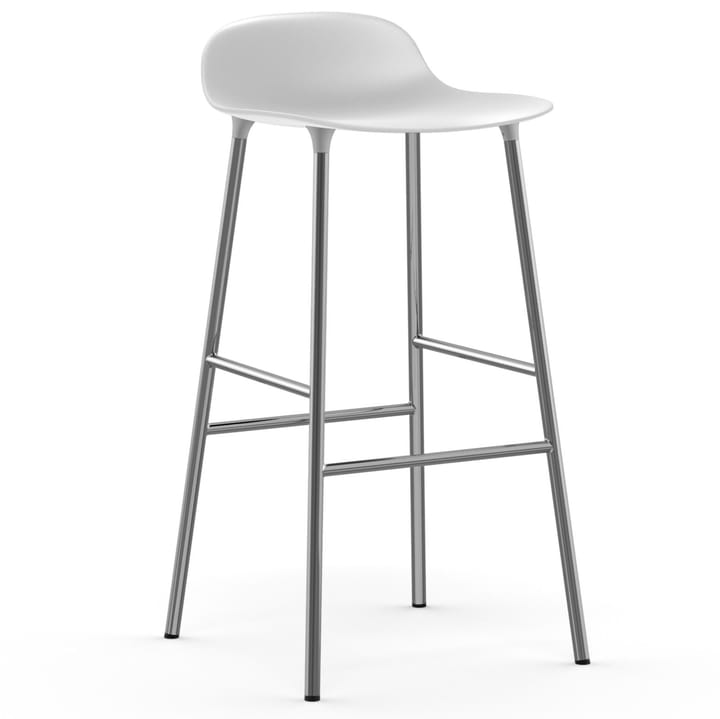 Form Barstuhl verchromte Beine 75cm - Weiß - Normann Copenhagen