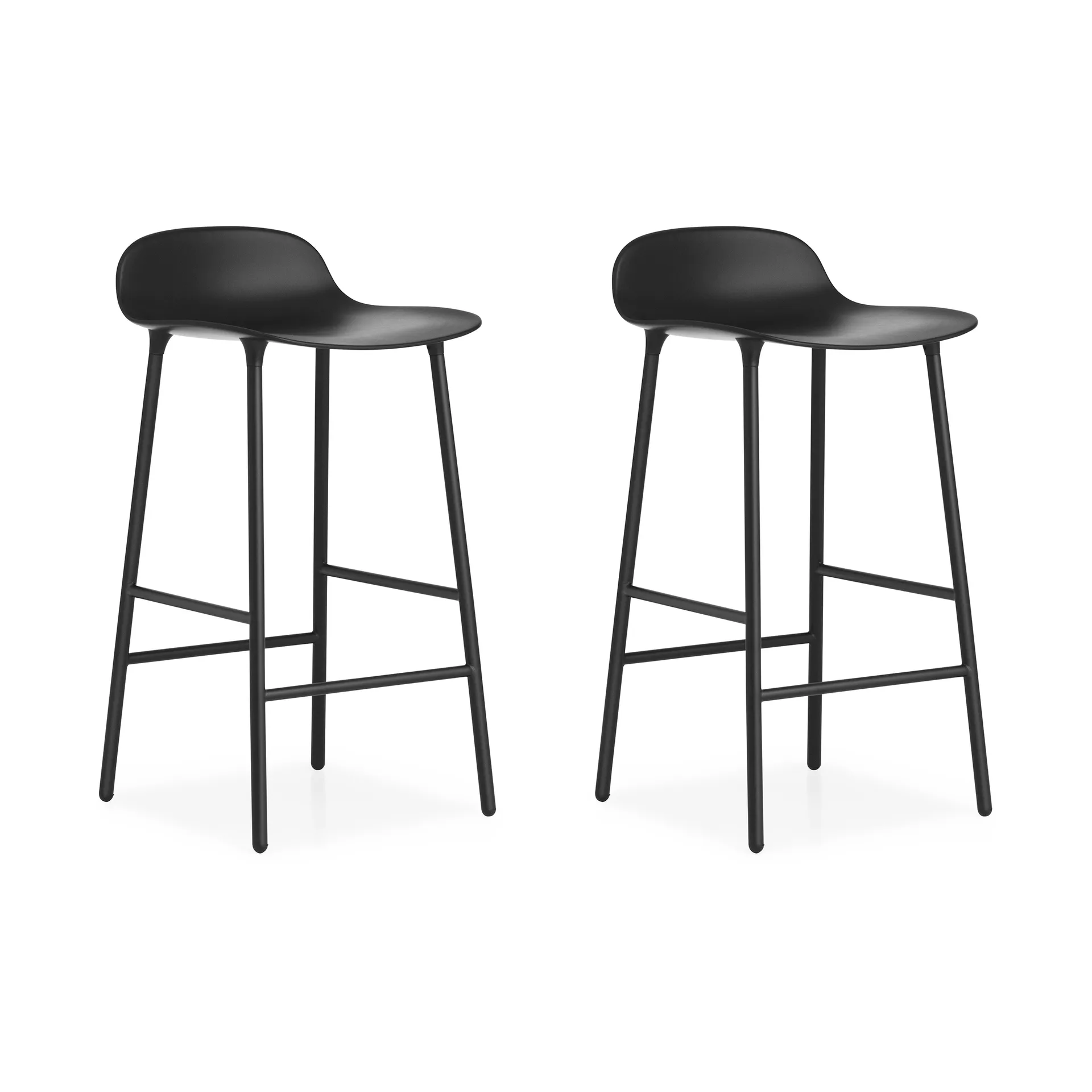 Form Chair Barhocker mit Metallbeinen, Schwarz, 2er Pack Normann Copenhagen