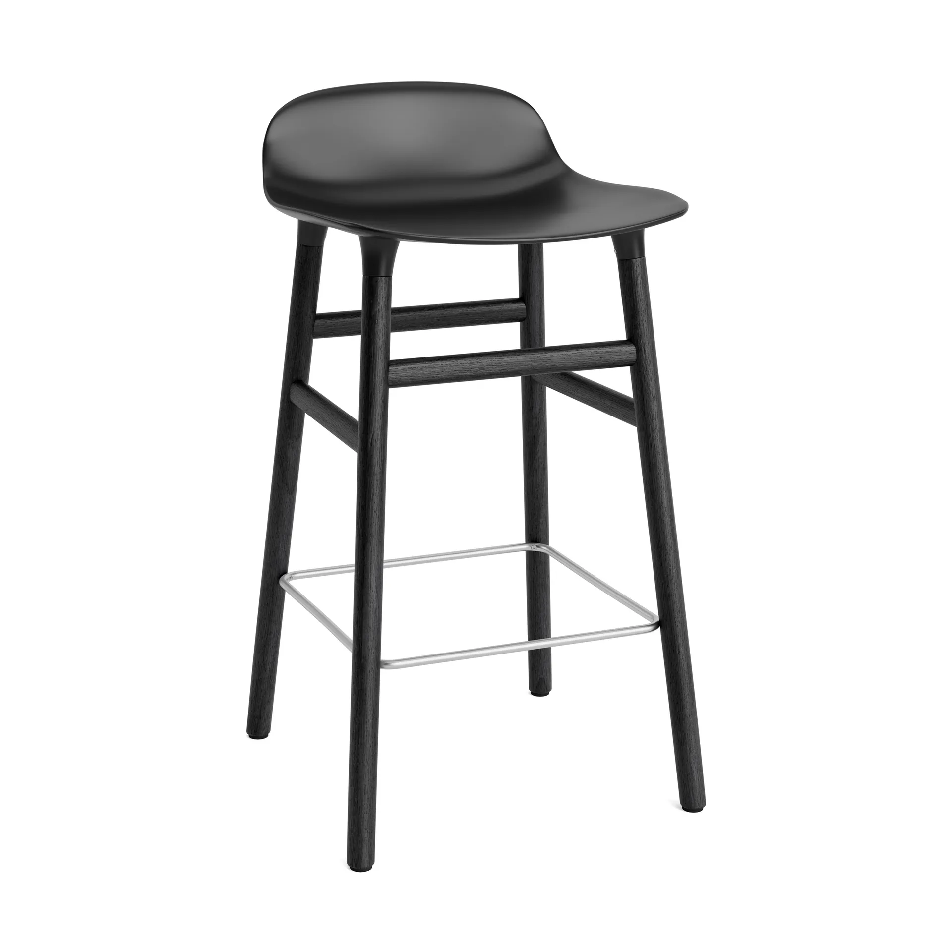 Form Chair Barstuhl lackierte Eichenbeine 65cm, Schwarz Normann Copenhagen