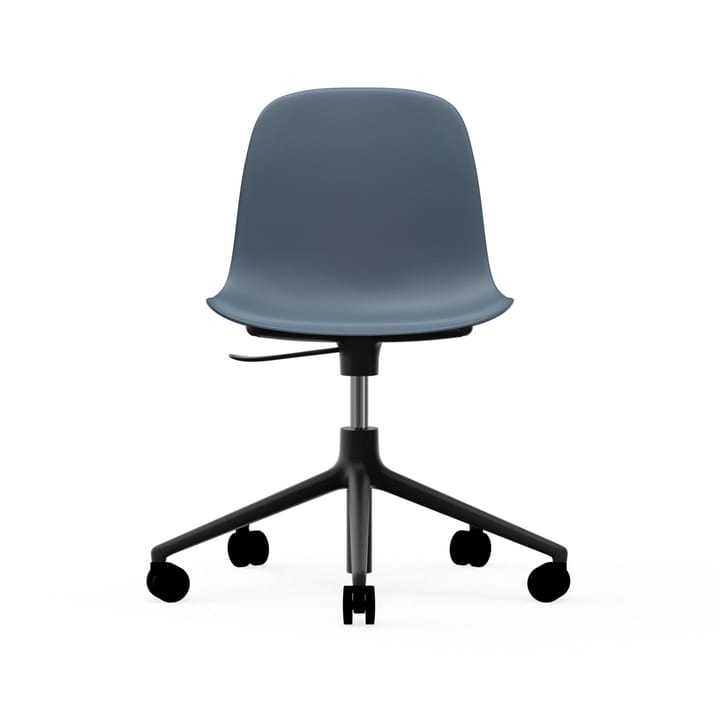 Form chair drehbar, 5W Bürostuhl - Blau, Schwarzes Aluminium, Rollen - Normann Copenhagen