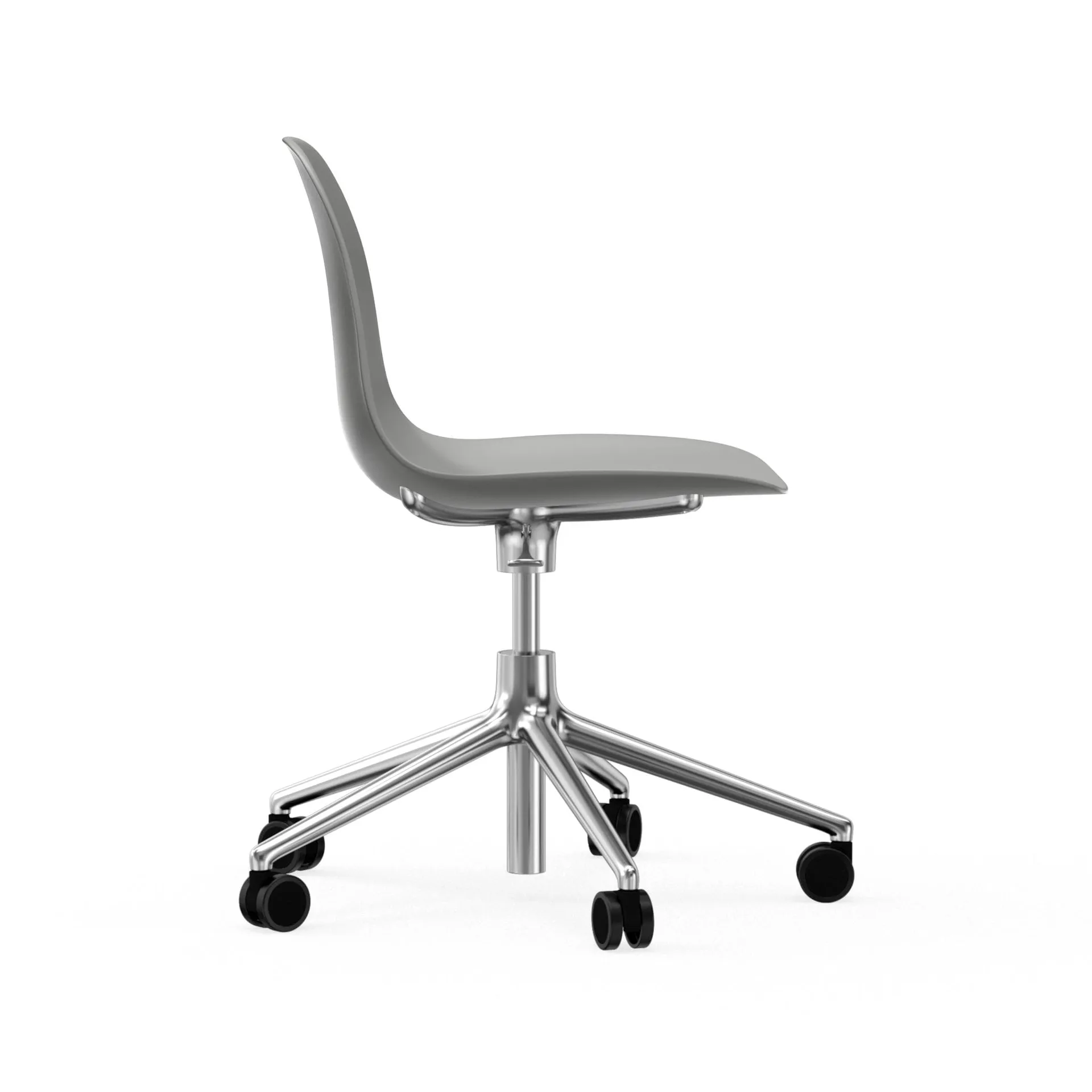Form chair drehbar, 5W Bürostuhl, Grau , Aluminium, Rollen Normann Copenhagen