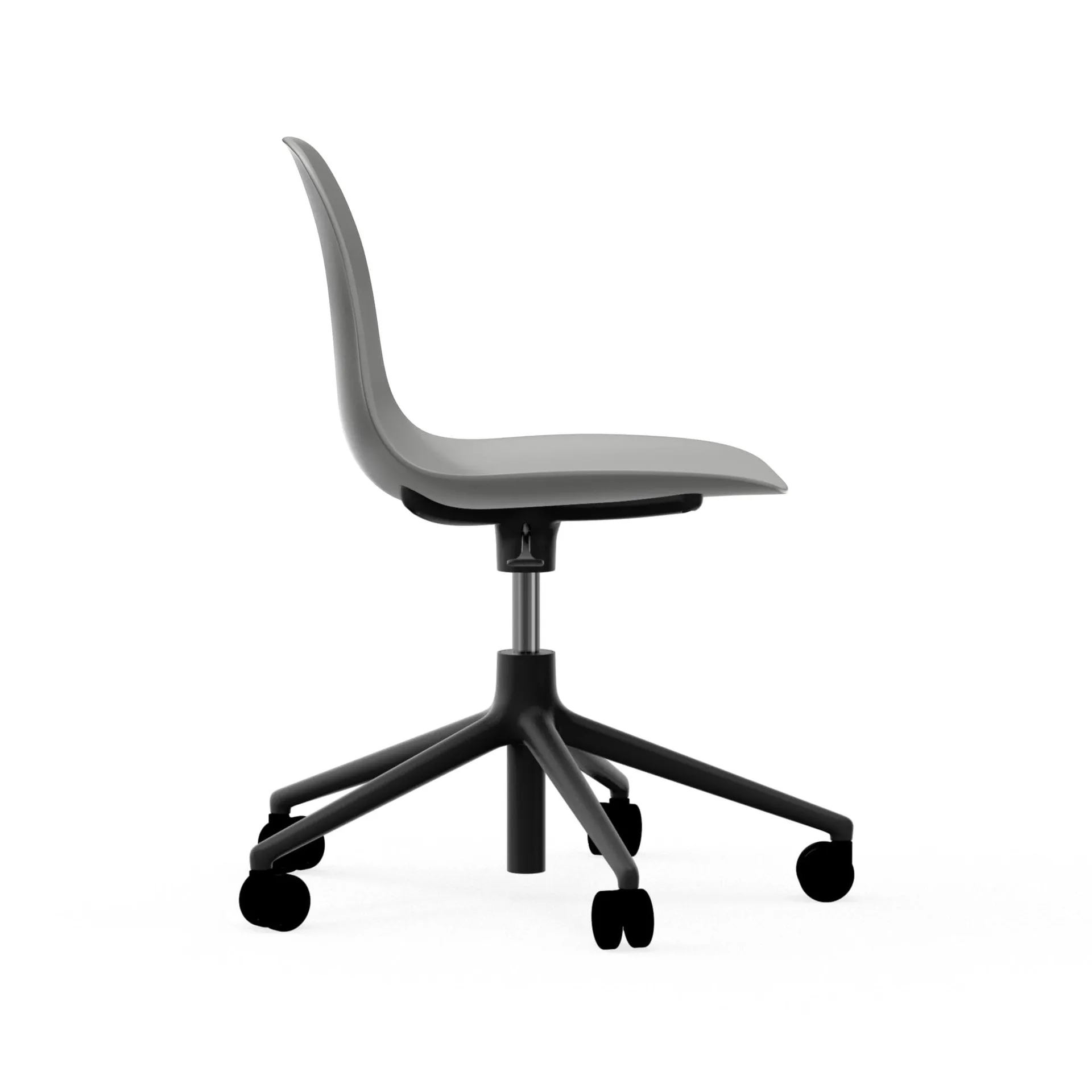 Form chair drehbar, 5W Bürostuhl, Grau , schwarzes aluminium, rollen Normann Copenhagen