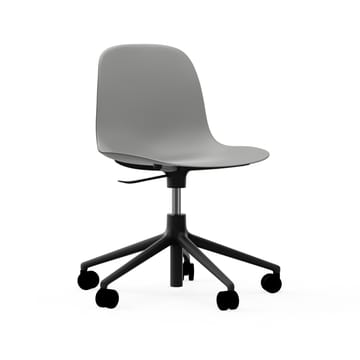 Form chair drehbar, 5W Bürostuhl - Grau  , Schwarzes Aluminium, Rollen - Normann Copenhagen