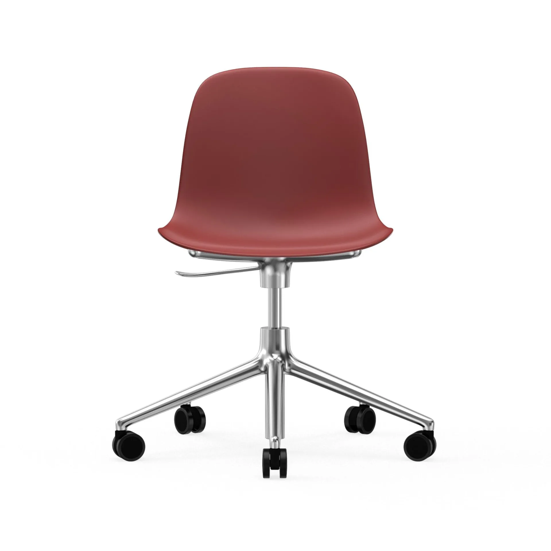 Form chair drehbar, 5W Bürostuhl, Rot, Aluminium, Rollen Normann Copenhagen