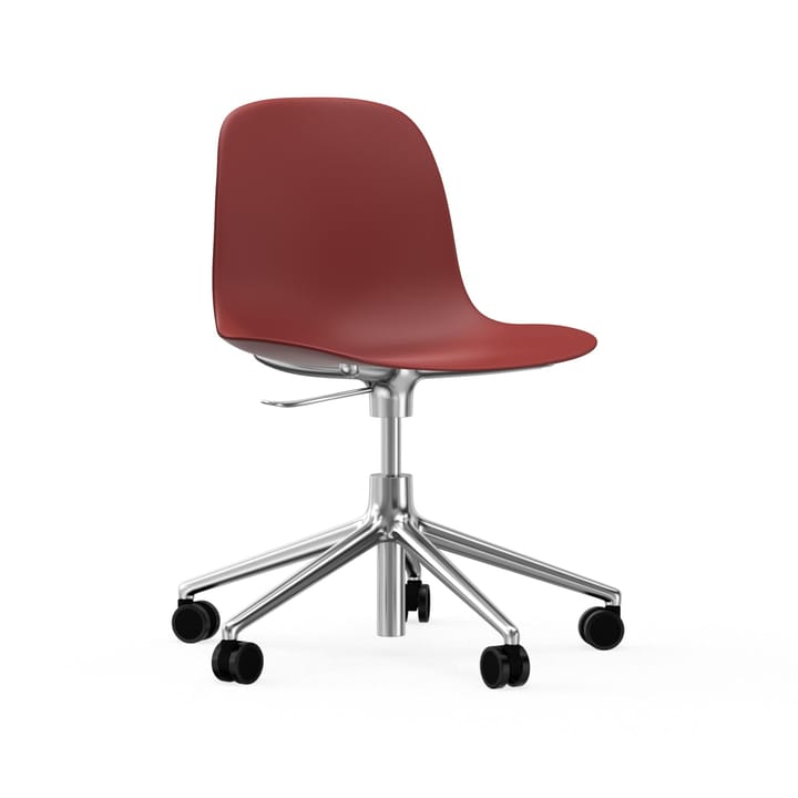 Form chair drehbar, 5W Bürostuhl - Rot, Aluminium, Rollen - Normann Copenhagen