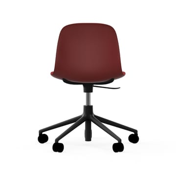 Form chair drehbar, 5W Bürostuhl - Rot, Schwarzes Aluminium, Rollen - Normann Copenhagen