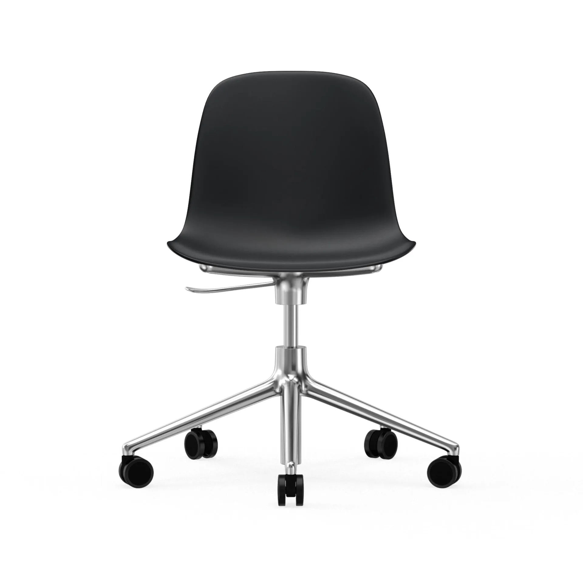 Form chair drehbar, 5W Bürostuhl, Schwarz, Aluminium, Rollen Normann Copenhagen