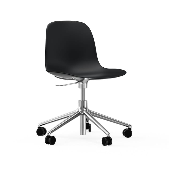 Form chair drehbar, 5W Bürostuhl - Schwarz, Aluminium, Rollen - Normann Copenhagen