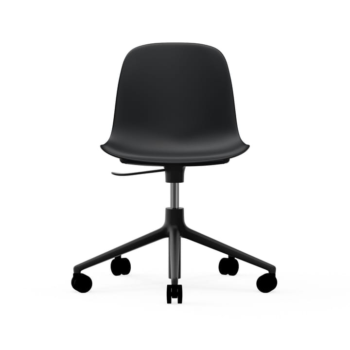 Form chair drehbar, 5W Bürostuhl - Schwarz, Schwarzes Aluminium, Rollen - Normann Copenhagen