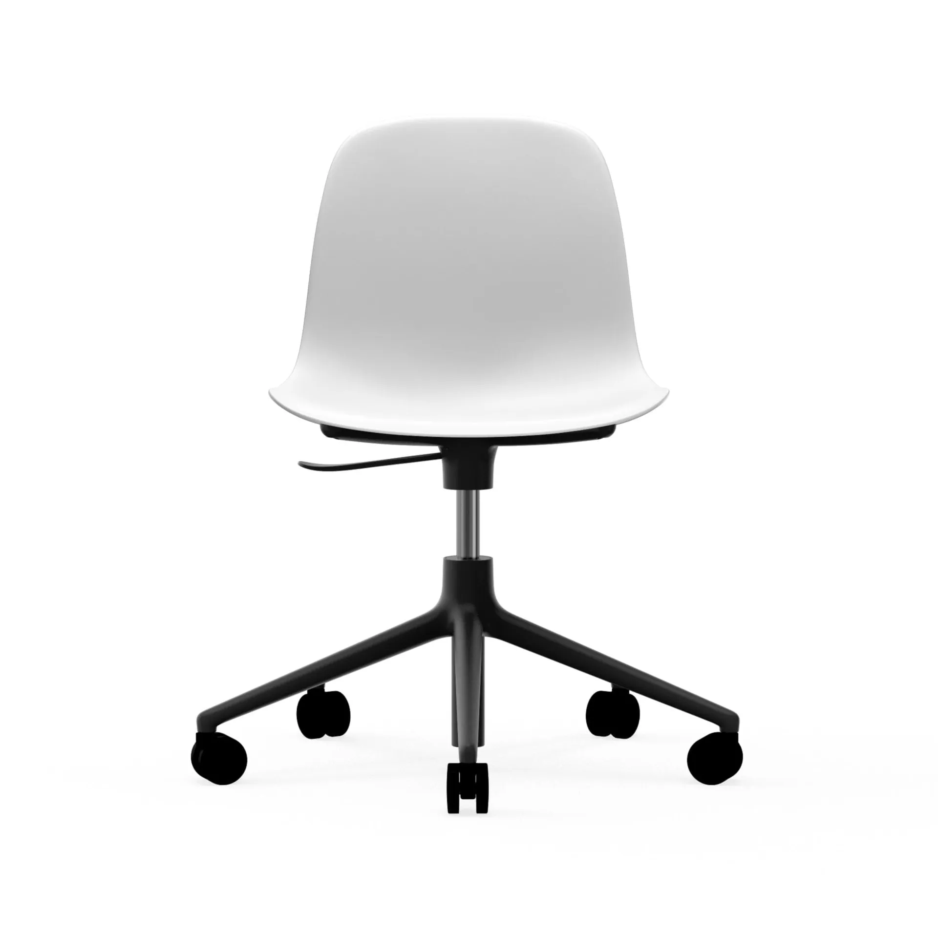 Form chair drehbar, 5W Bürostuhl, Weiß, Schwarzes Aluminium, Rollen Normann Copenhagen