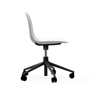 Form chair drehbar, 5W Bürostuhl - Weiß, Schwarzes Aluminium, Rollen - Normann Copenhagen