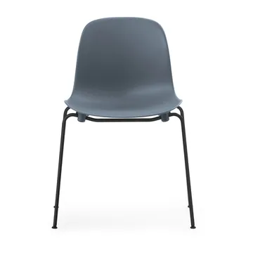 Form Chair stapelbarer Stuhl mit schwarzen Beinen, 2er-Pack, Blau - Normann Copenhagen