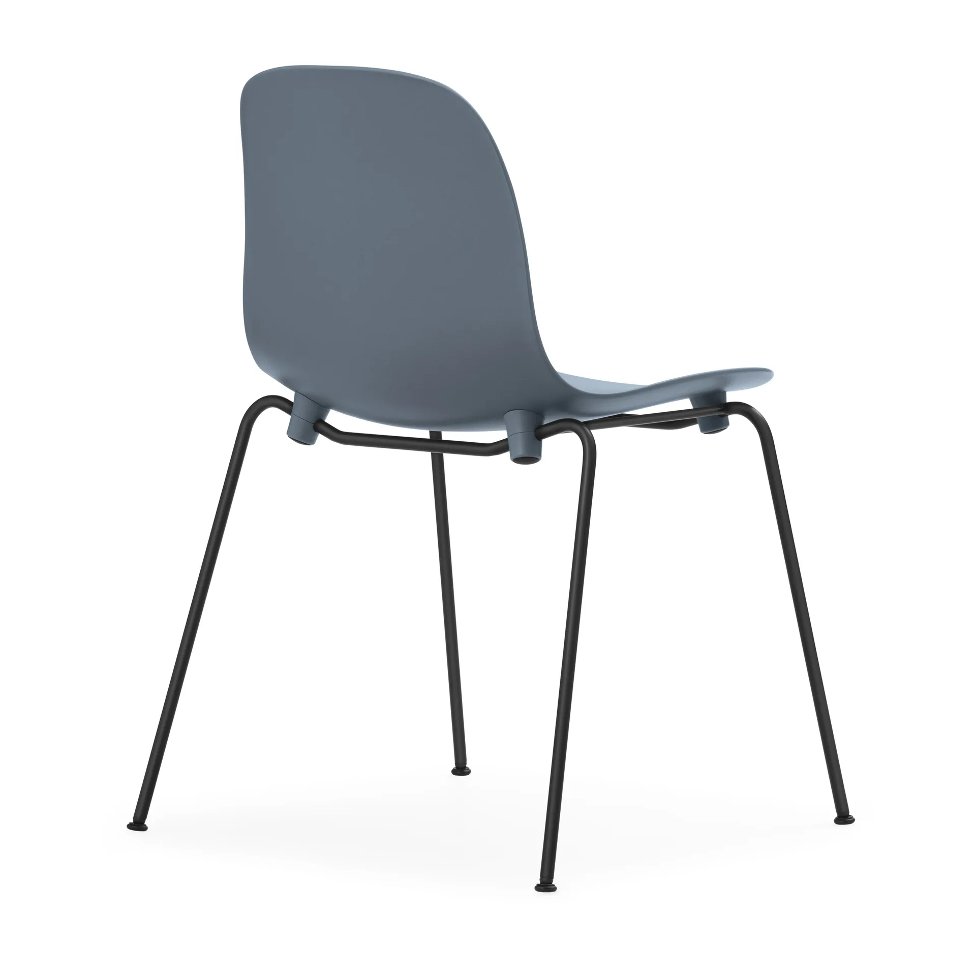 Form Chair stapelbarer Stuhl mit schwarzen Beinen, 2er-Pack, Blau,  Normann Copenhagen
