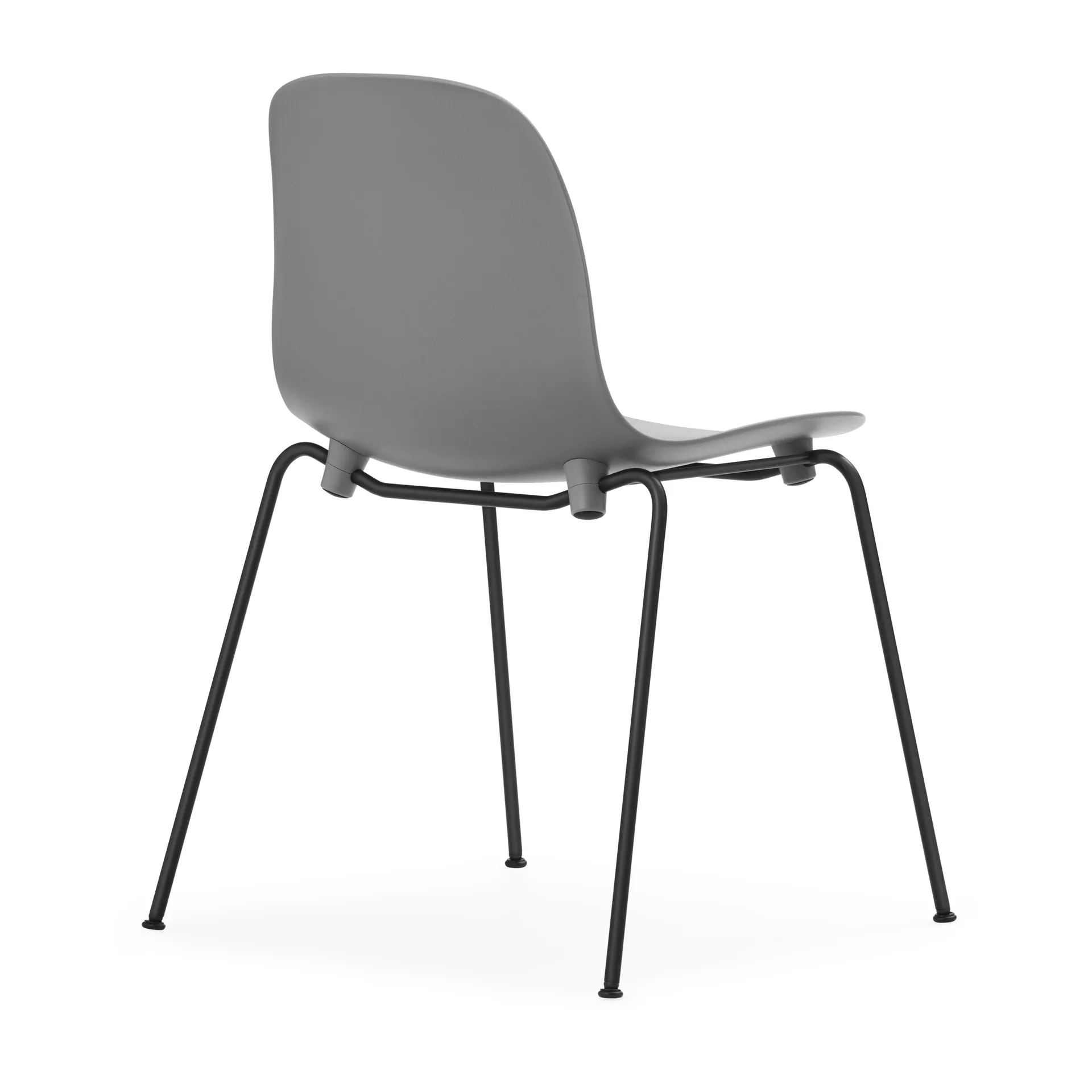 Form Chair stapelbarer Stuhl mit schwarzen Beinen, 2er-Pack, Grau,  Normann Copenhagen