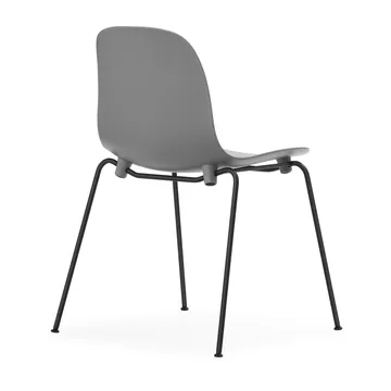 Form Chair stapelbarer Stuhl mit schwarzen Beinen, 2er-Pack, Grau - Normann Copenhagen