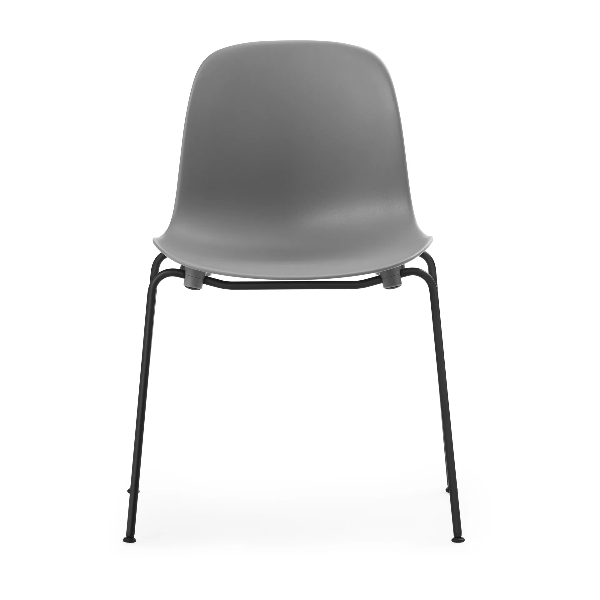 Form Chair stapelbarer Stuhl mit schwarzen Beinen, 2er-Pack, Grau Normann Copenhagen
