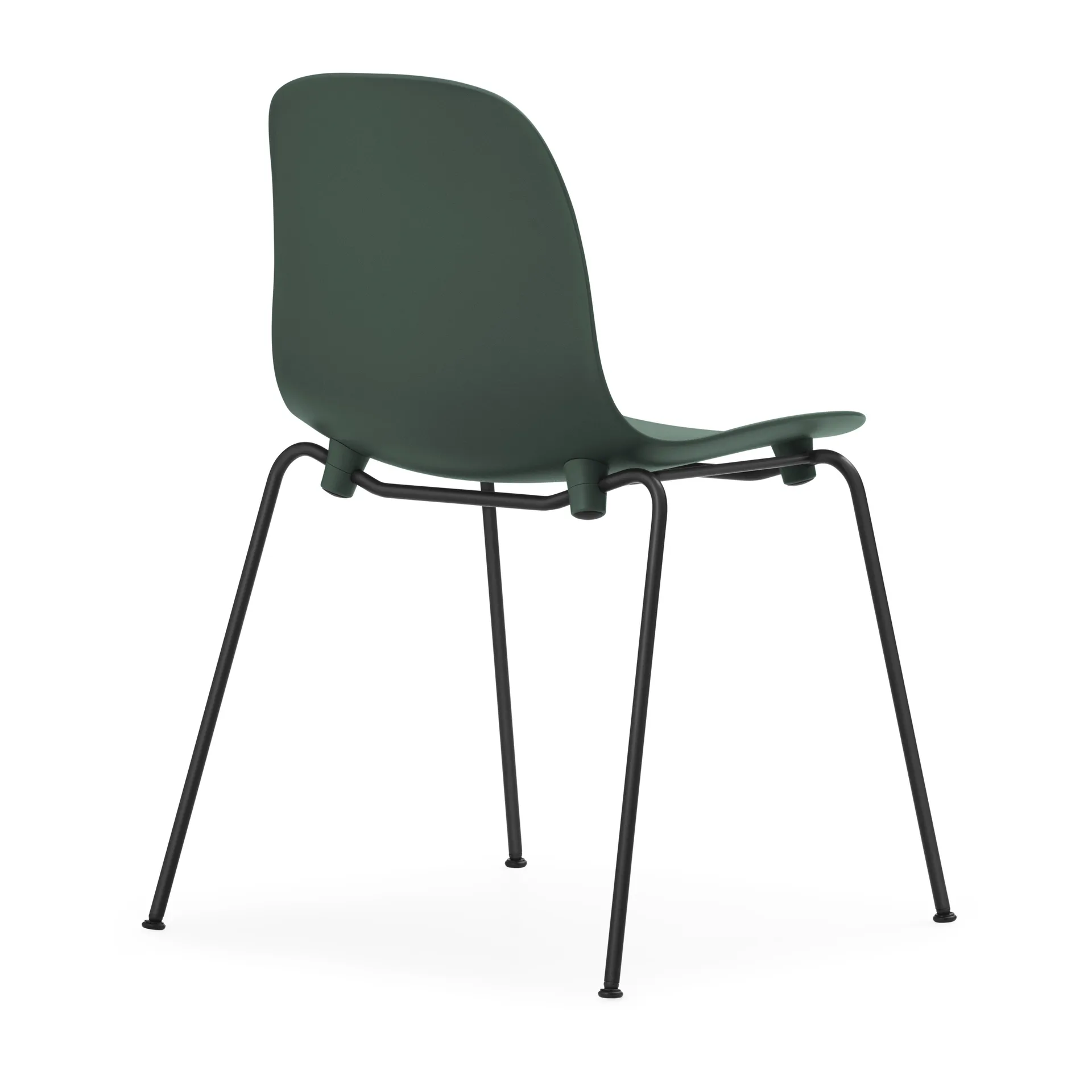 Form Chair stapelbarer Stuhl mit schwarzen Beinen, 2er-Pack, Grün,  Normann Copenhagen