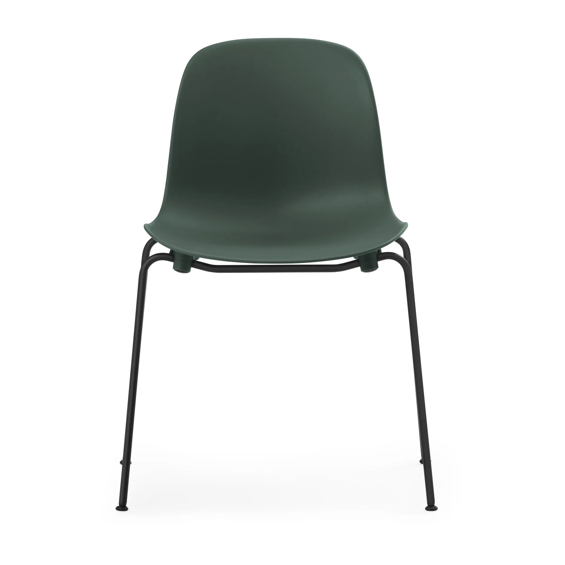 Form Chair stapelbarer Stuhl mit schwarzen Beinen, 2er-Pack, Grün,  Normann Copenhagen