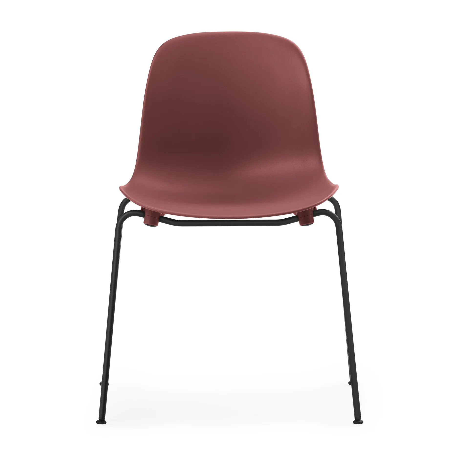 Form Chair stapelbarer Stuhl mit schwarzen Beinen, 2er-Pack, Rot,  Normann Copenhagen