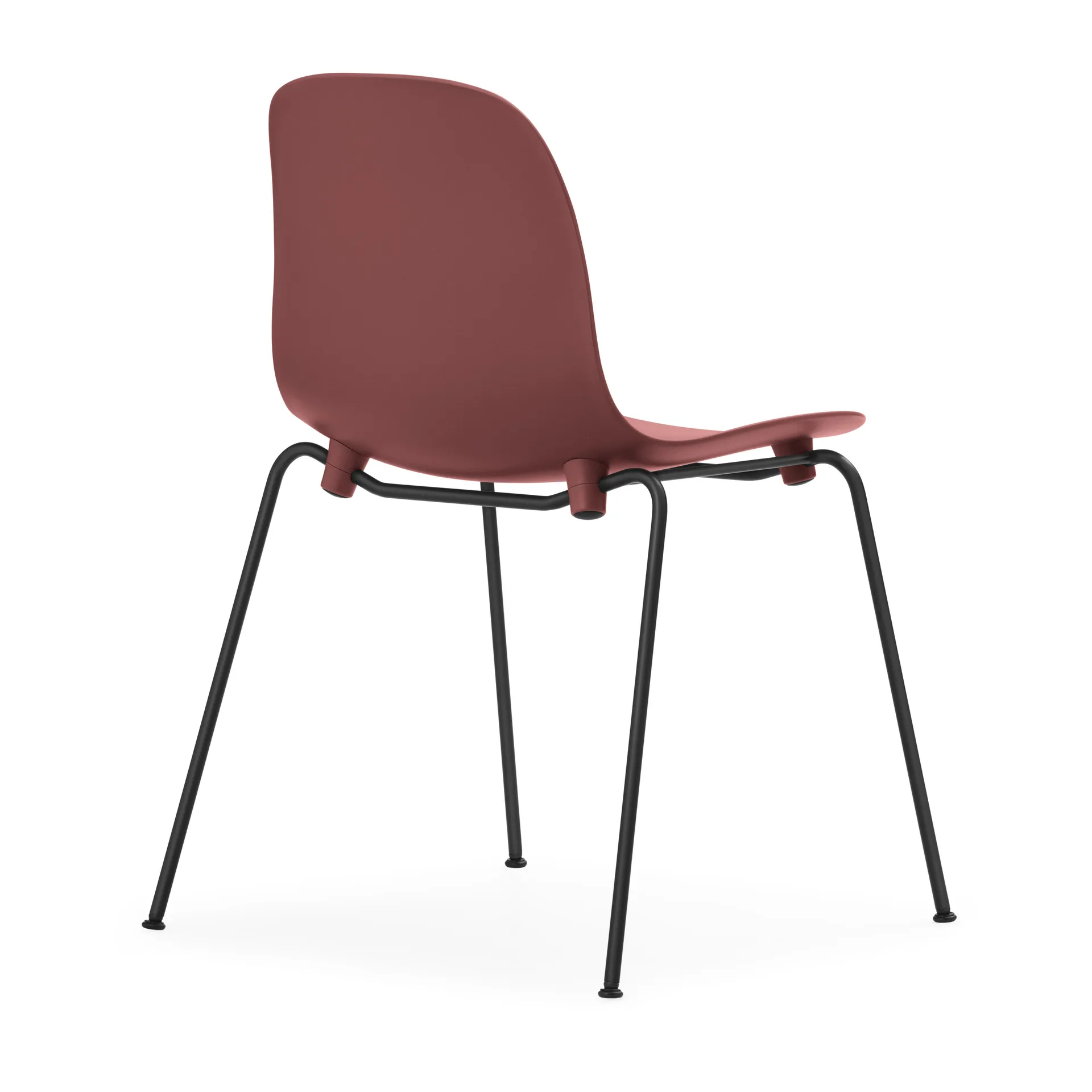 Form Chair stapelbarer Stuhl mit schwarzen Beinen, 2er-Pack, Rot,  Normann Copenhagen
