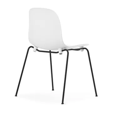 Form Chair stapelbarer Stuhl mit schwarzen Beinen, 2er-Pack, Weiß - Normann Copenhagen