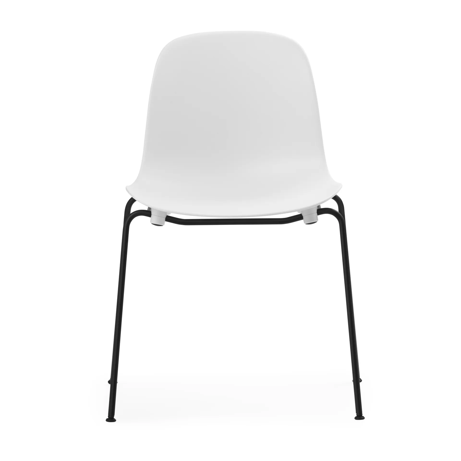 Form Chair stapelbarer Stuhl mit schwarzen Beinen, 2er-Pack, Weiß Normann Copenhagen