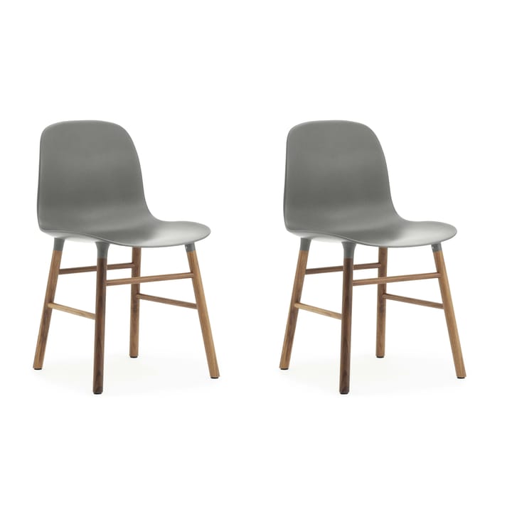 Form Chair Stuhl Walnussbeine 2er Pack - grau-Walnuss - Normann Copenhagen